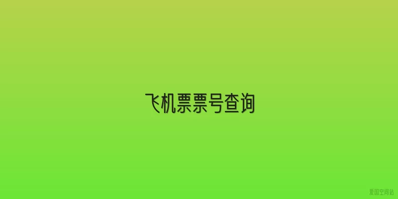 飞机票票号查询