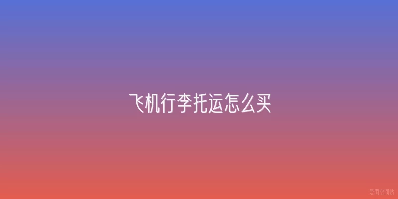 飞机行李托运怎么买