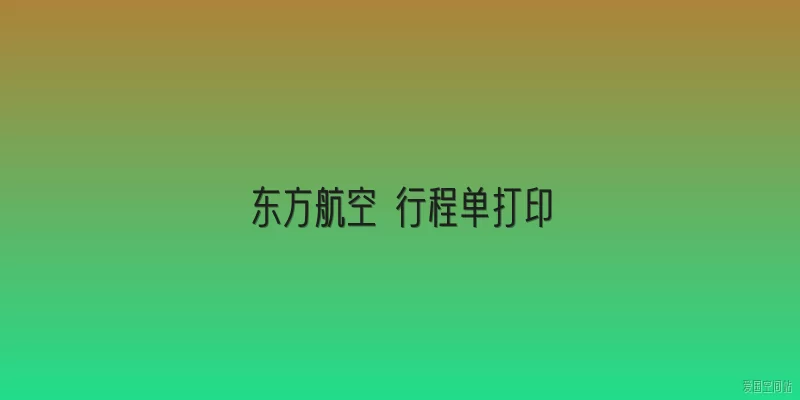 东方航空 行程单打印