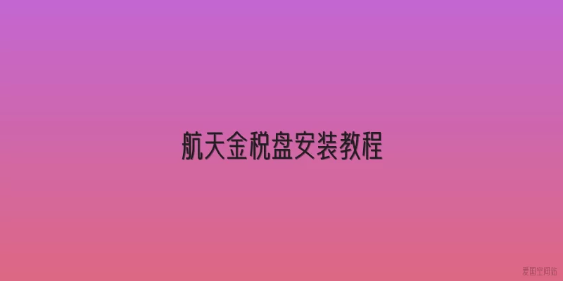 航天金税盘安装教程