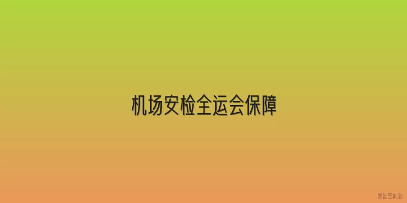 机场安检全运会保障