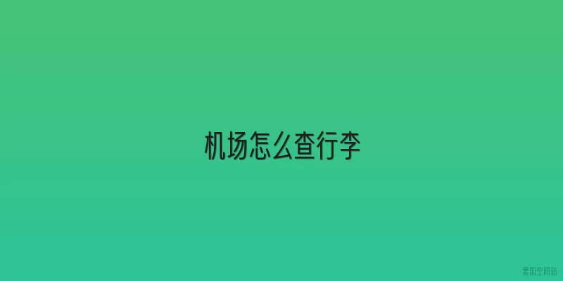 机场怎么查行李