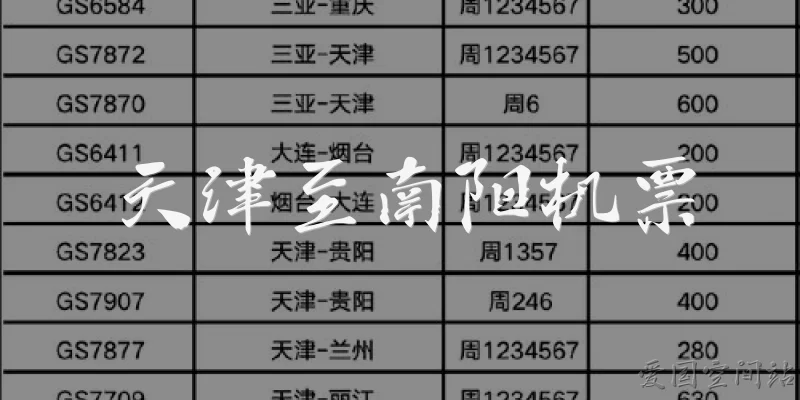 天津至南阳机票:天津至南阳的机票一般多少钱？