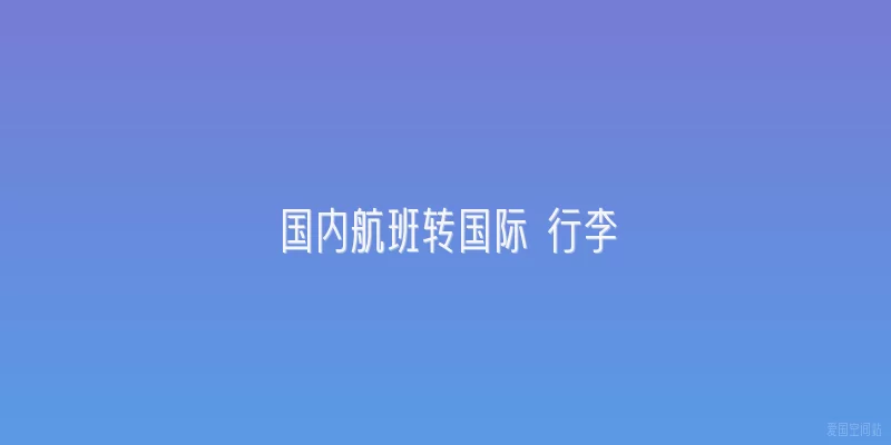 国内航班转国际 行李