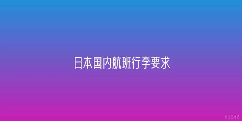 日本国内航班行李要求
