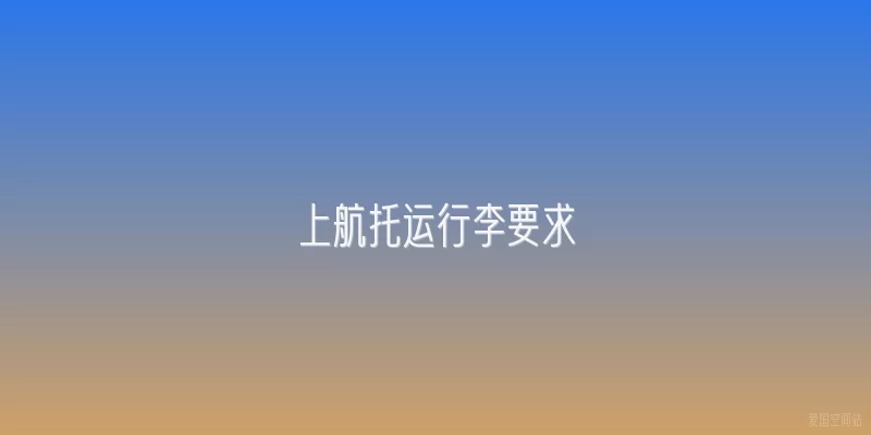上航托运行李要求