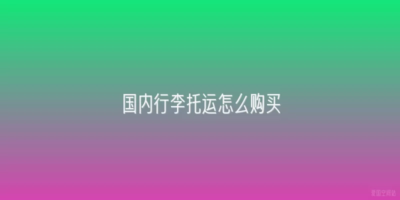 国内行李托运怎么购买