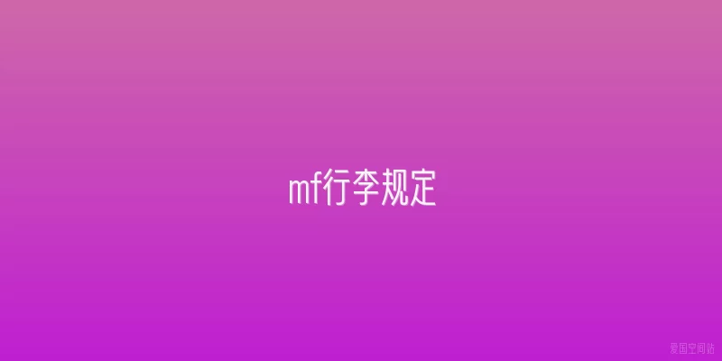 mf行李规定