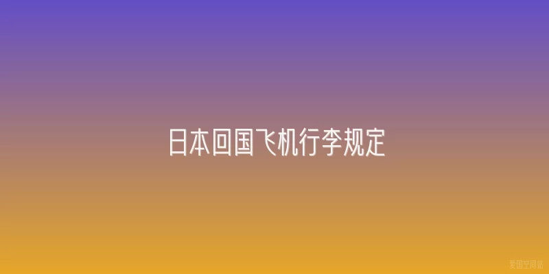 日本回国飞机行李规定