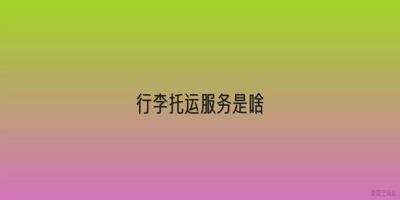 行李托运服务是啥