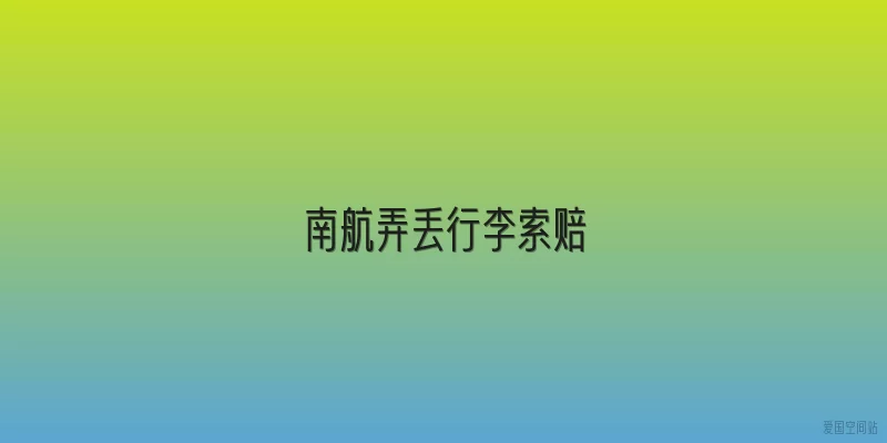 南航弄丢行李索赔