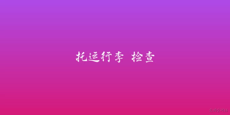 托运行李 检查