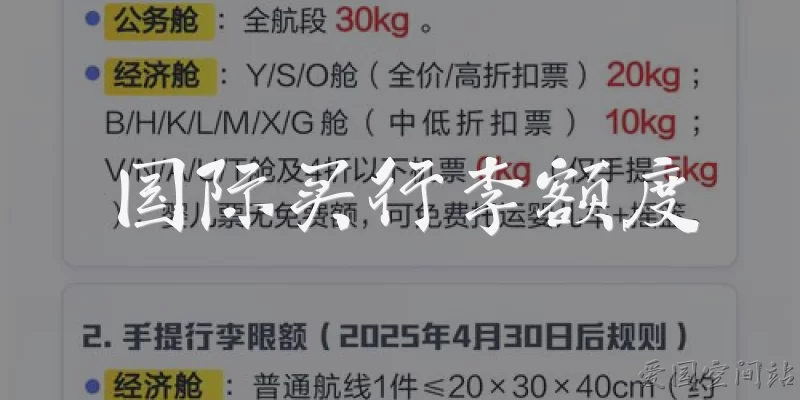 International checked baggage allowance
