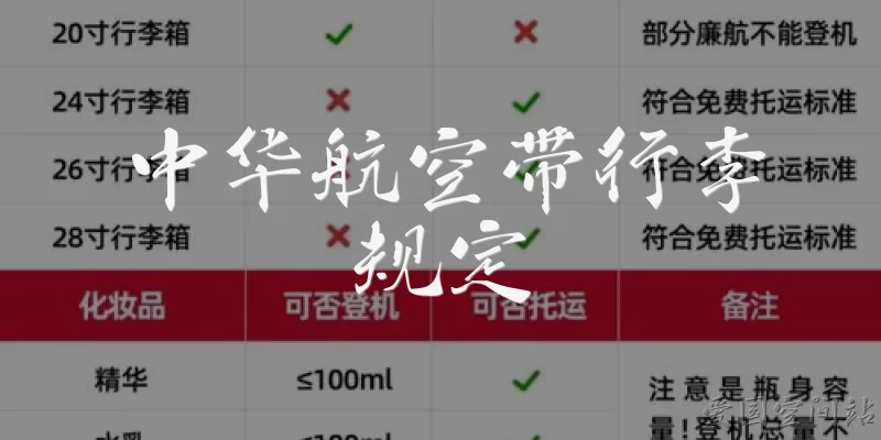 中华航空带行李规定