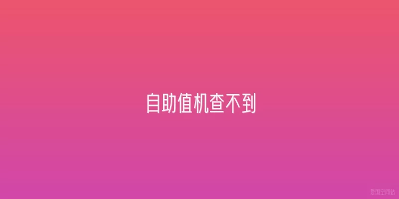 自助值机查不到