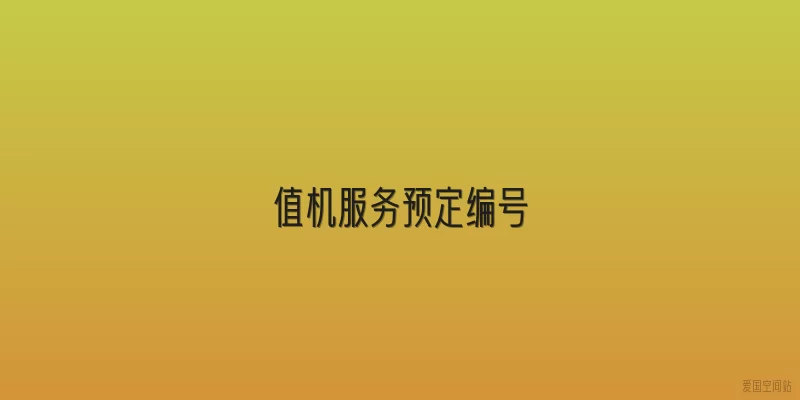 值机服务预定编号