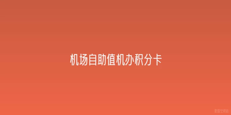 机场自助值机办积分卡