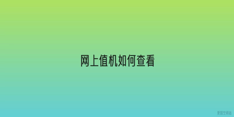 网上值机如何查看