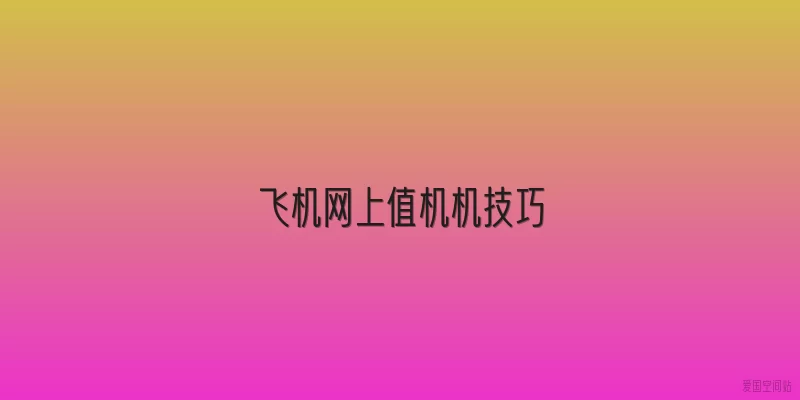 飞机网上值机机技巧