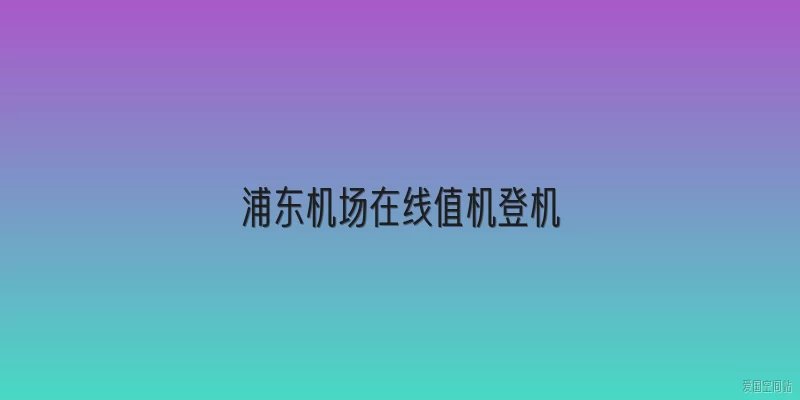 浦东机场在线值机登机